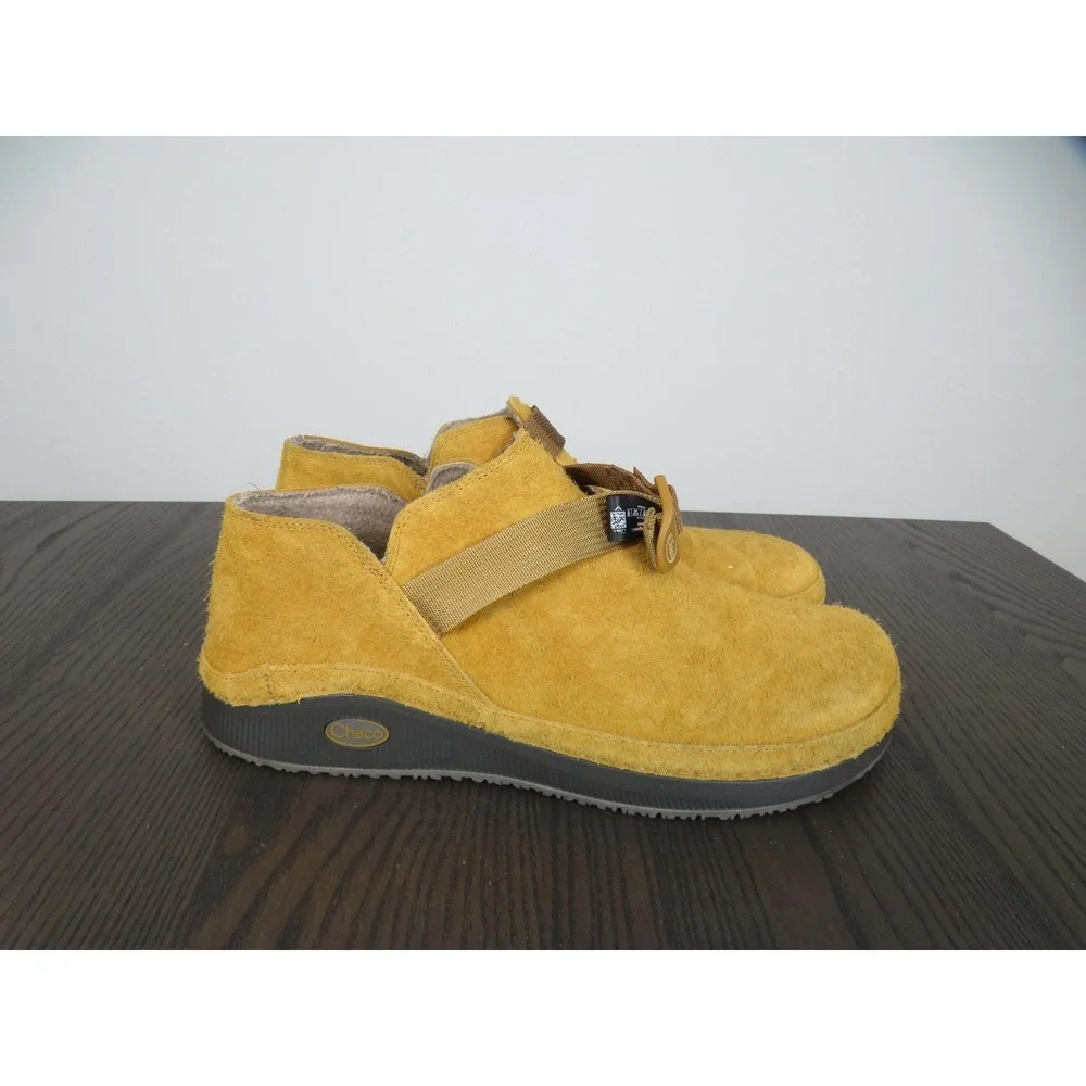 Chaco Paonia Shoes Mens 11 Yellow Suede Slip On Buckle Comfort Casual JCH107449